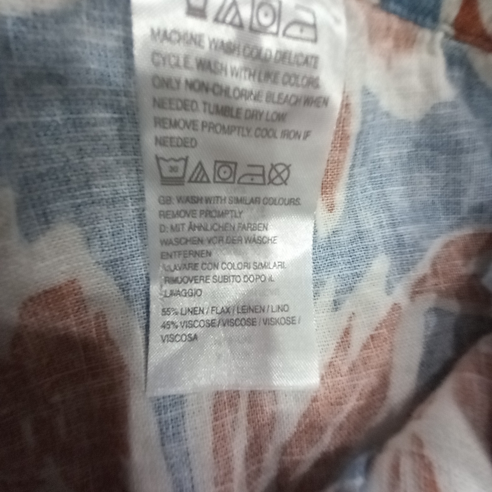 Denim & Co. Naturals Printed Wide Leg Linen Blend Pants Plus Size 3X - Picture 11 of 11